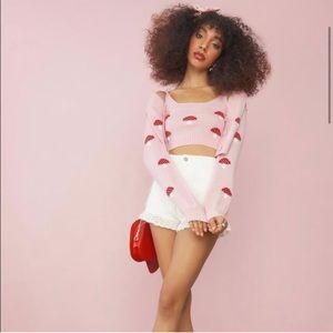 Sugar Thrillz (Dolls Kill) Out of Touch Mushroom Sweater Set Medium